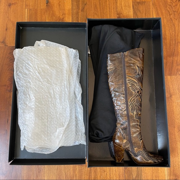 Bølo Venera Artisan Dark Brown Leather Boots Size US 6/ Euro 36.5 - Picture 3 of 16